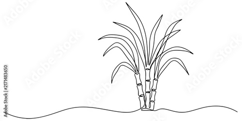 Simple black and white line drawing of a small tree standing alone in the field representing nature and growth in a minimalist artistic style for creative design projects and illustrations