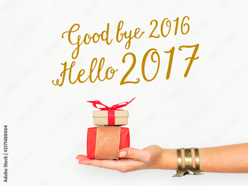 Naklejka premium Good bye 2016 Hello 2017 New Year