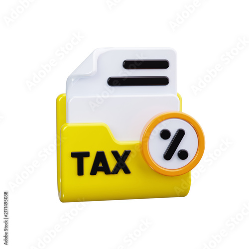 tax folder 3d render icons
