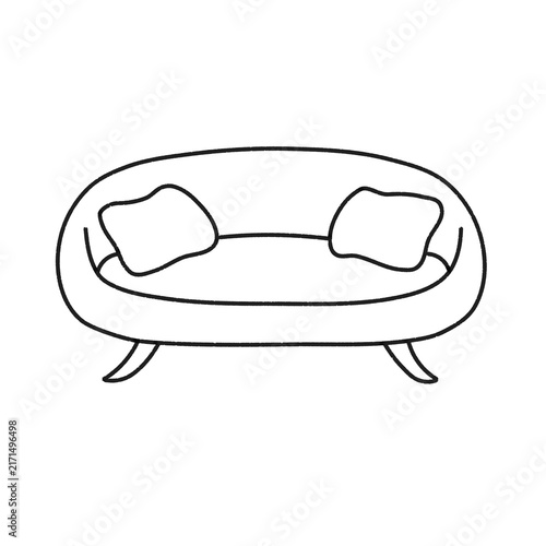Konstfotografi Minimalist Hand Drawn Sofa Furniture Line Art Icon