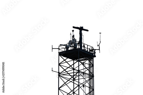 Картината върху платно Communications Antenna Tower Isolated on Transparent Background
