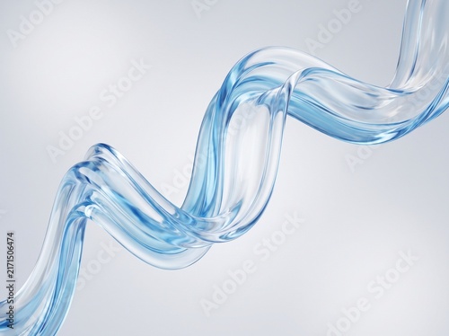 Abstract water spiral vortex splashing in clear liquid motion background