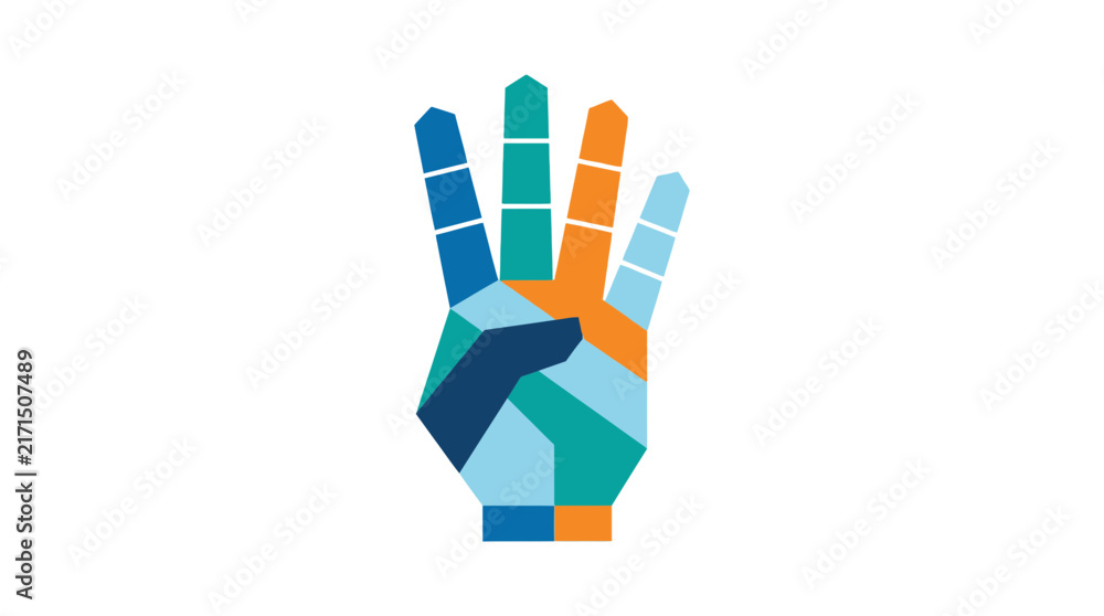 Fototapeta premium Colorful Geometric Hand Gesture