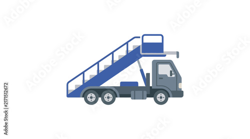 Mobile Airport Stairs Truck Vehicle Isolated