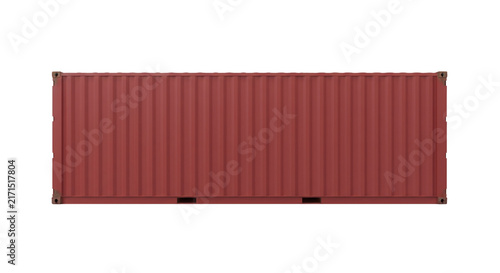 Naklejka red cargo container isolated on transparent background, PNG