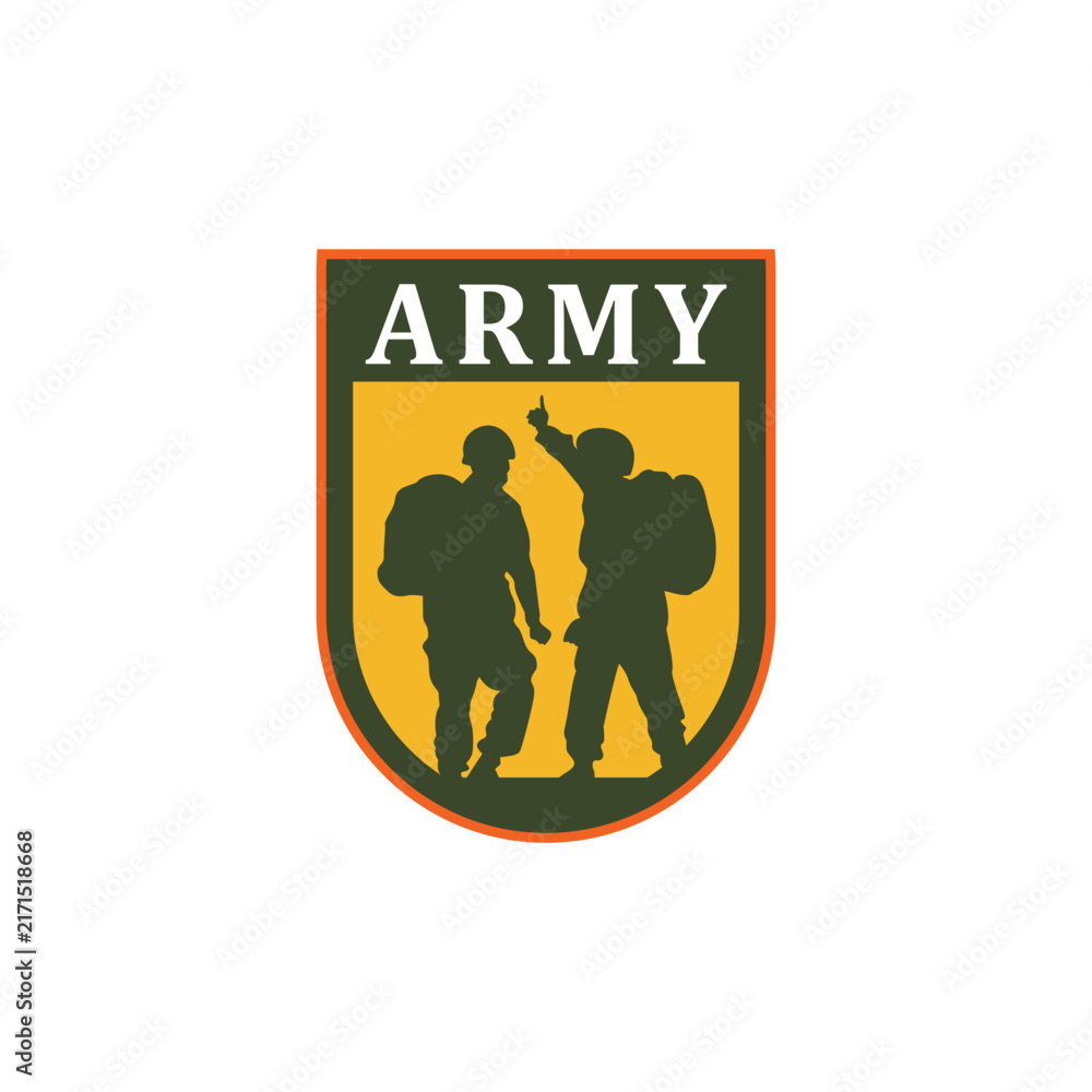 Naklejka premium Military Army Soldier Logo Vector Design