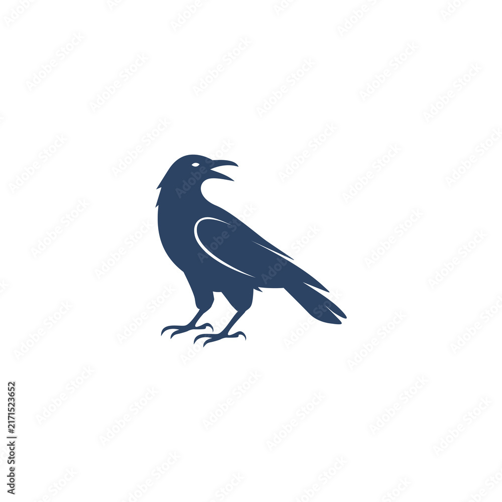 Naklejka premium Crow Silhouette Vector Logo Image
