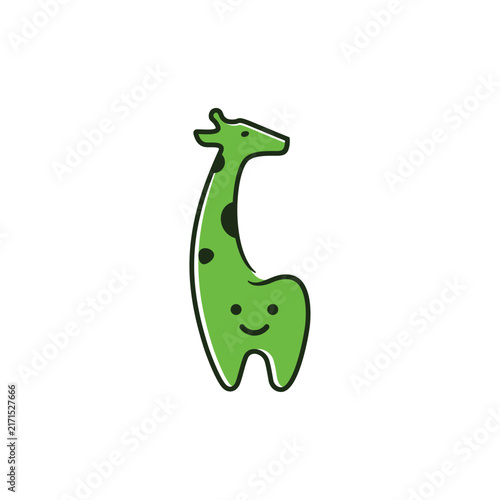 Funny Pediatric  Dentistry With Giraffe And Tooth Logo Design