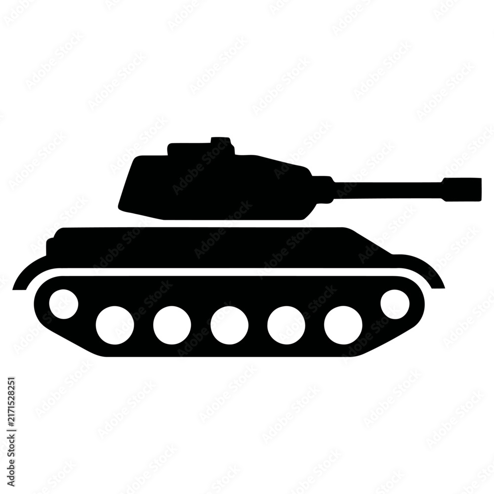 Obraz premium Iconic vector illustration design of a modern combat tank with its barrel pointed forward, showcasing military power