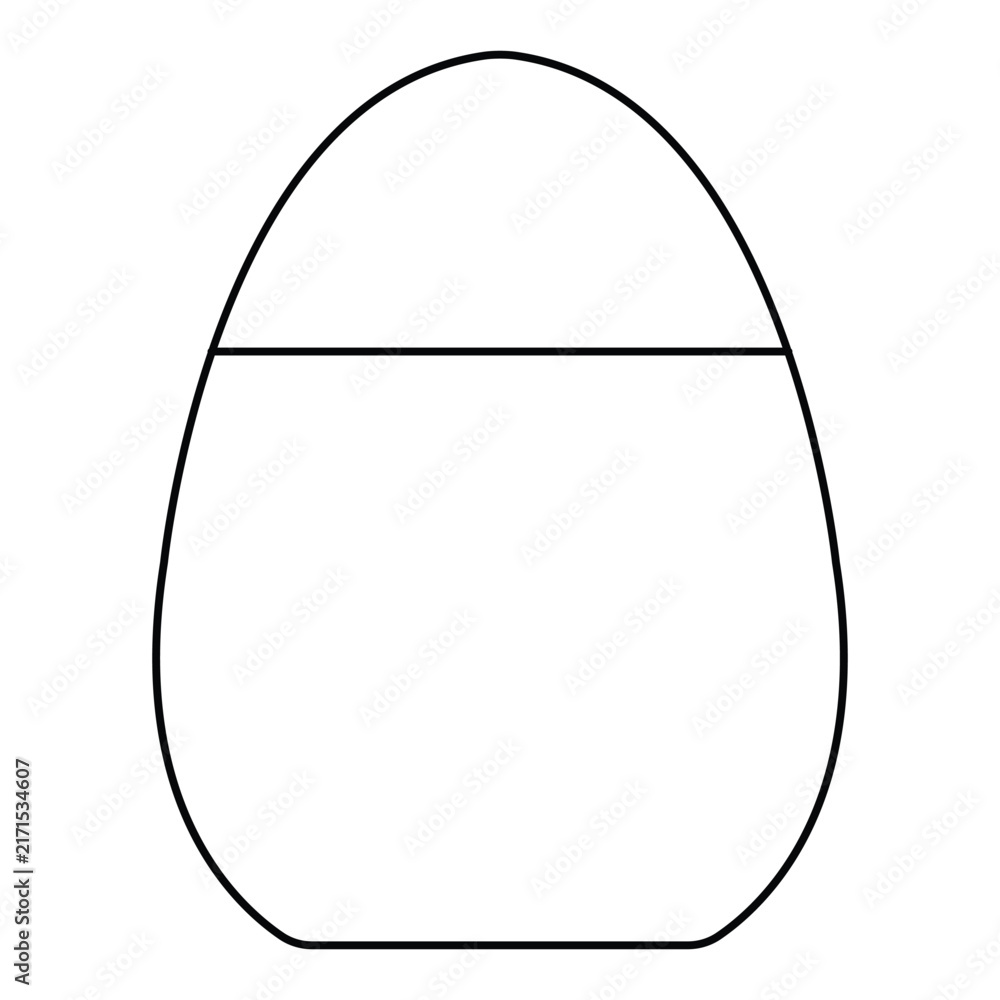 Obraz premium Minimalist black and white line art vector illustration of an oval-shaped cosmetic container, egg-shaped lip balm sphere, or personal care jar with a top lid, isolated on a clean white background.