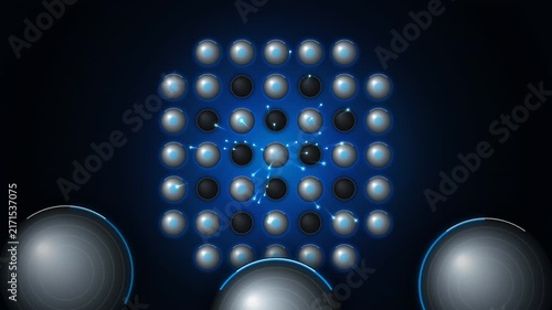 Abstract Nuclear Fission Energy Core Particle Motion Graphic