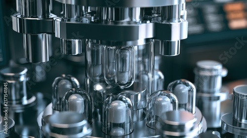 Close-up of a vintage electronic vacuum tube amplifier with glass tubes and metal components in detail.