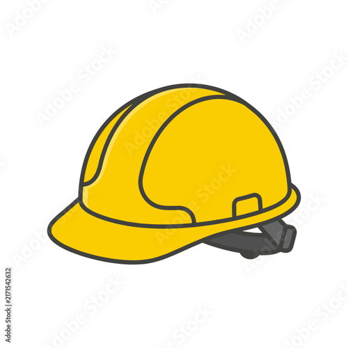 Yellow Hard Hat Safety Helmet Icon Construction Worker Protective Gear