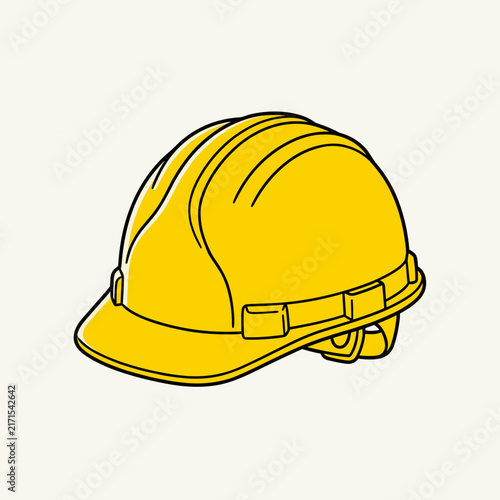 Yellow Hard Hat Safety Helmet Icon Construction Worker Protective Gear