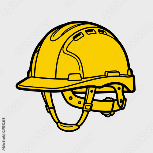 Yellow Hard Hat Safety Helmet Icon Vector Illustration