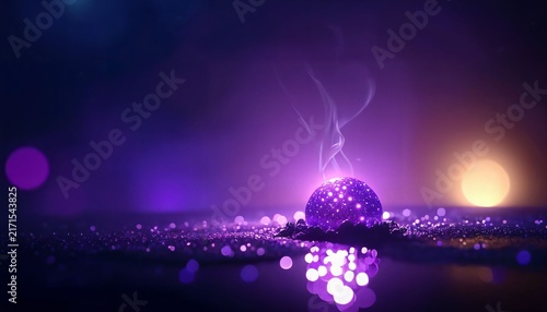 Purple crystal sphere glowing with electric energy