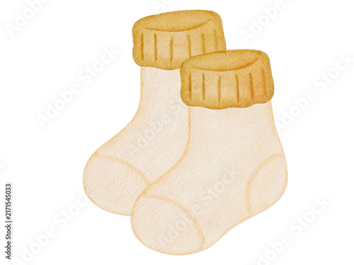 Watercolor cute socks illustration
