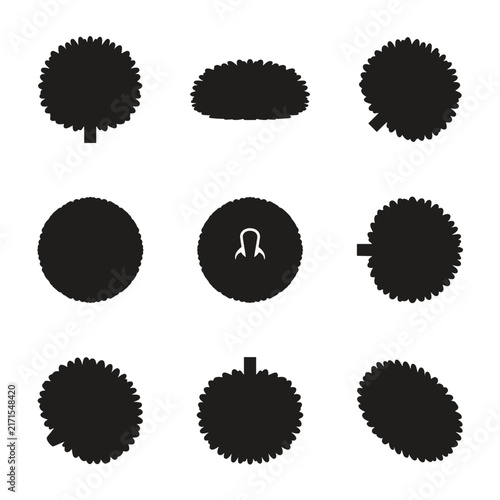 Pom poms silhouette icons set for cheerleader and sports design