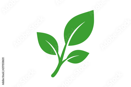 green leaf vector icon sprout plant branch foliage illustration for eco friendly environment organic nature bio tea natural product design isolated on transparent background