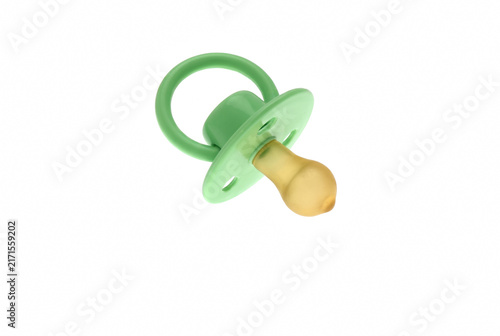 Light Green Baby Pacifier with Translucent Yellow Nipple