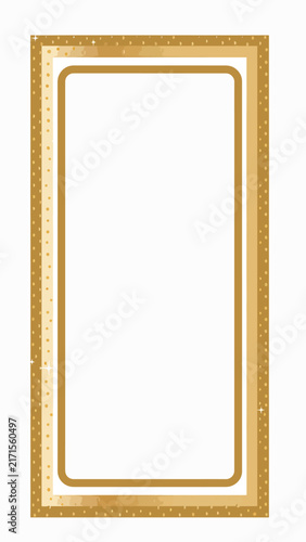 Golden ornate picture frame with intricate detailing on white background.