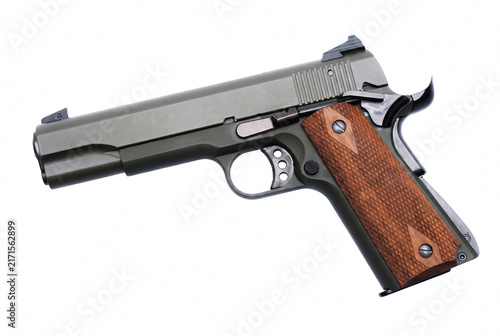 Fotografía Classic 1911 Semi Automatic Pistol with Wooden Grips