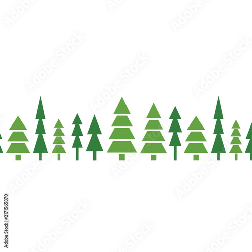 Green Christmas tree icons set with upward arrows.