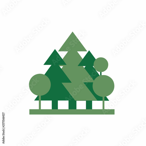 Green Christmas tree with pine cones and ornaments on white background.
