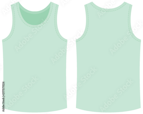 Pastel Green Tank Top Mockup with Front and Back Views