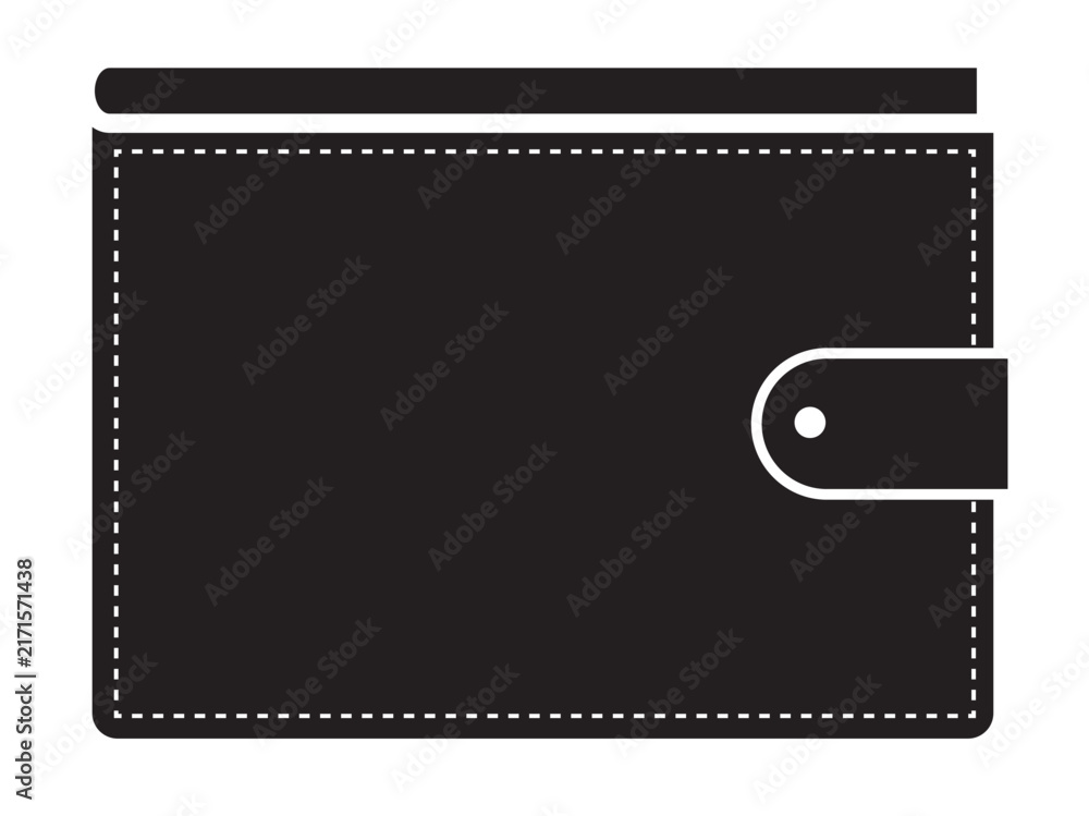 Fototapeta premium Wallet Icon Black Silhouette Vector Illustration Isolated