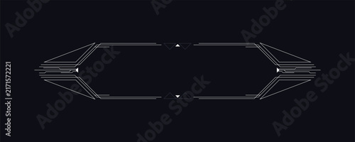 Futuristic digital interface with geometric design elements in dark tones.