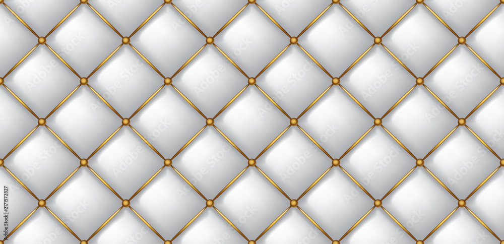Naklejka premium Quilted background. Upholstery quilted background. Quilted leather texture background. Seamless texture quilted background. Vector illustration