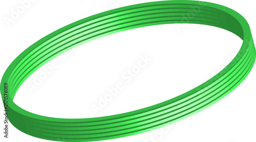 Green concentric ring structure showcases ribbed texture and glossy highlights against a plain background.