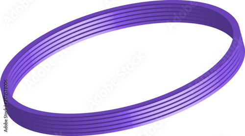 Purple ribbed ring featuring grooved interior texture set against a clean white backdrop.
