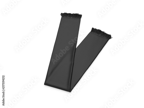 Cuadro en lienzo Black soccer scarf mockup on white background, Clear casual garment for Christmas or football template