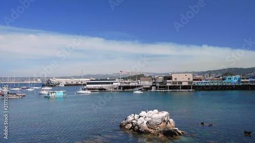 View of Monterey Bay, California with city