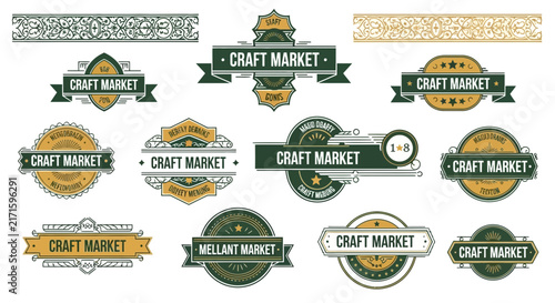 Craft Market Labels & Emblems - Vintage & Modern Designs