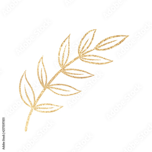 Elegant Golden Pointed Leaf Decorative Illustration