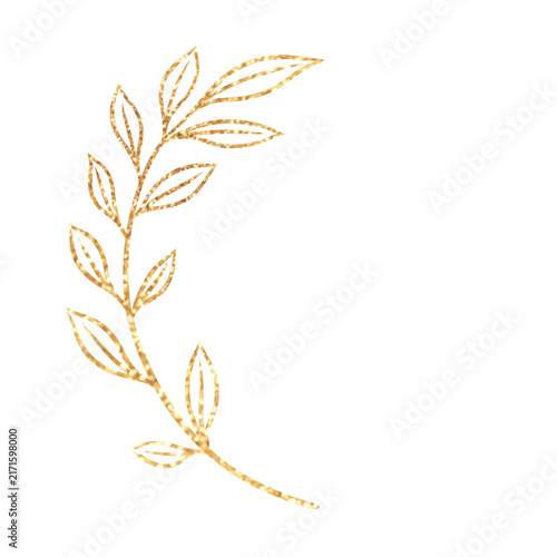 Foto Elegant Golden Pointed Leaf Decorative Illustration