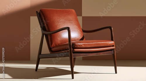 Vintage Leather Armchair in Modern Interior Setting