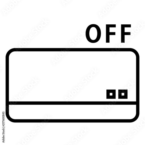 Canvastavla 電源OFFの壁掛けエアコン白黒アイコンイラスト