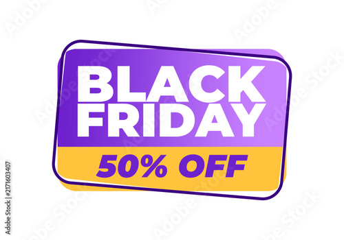 Bold Black Friday 50 Percent Off Promotion Banner