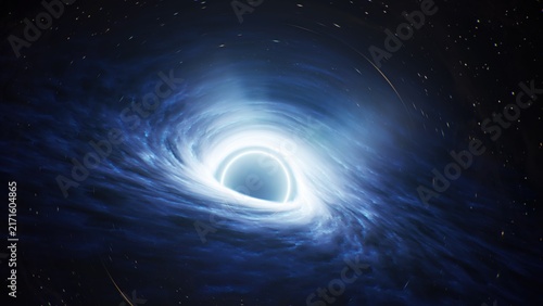Obraz na płótnie Deep galaxy space hole, Glowing fiery accretion disk around supermassive black hole