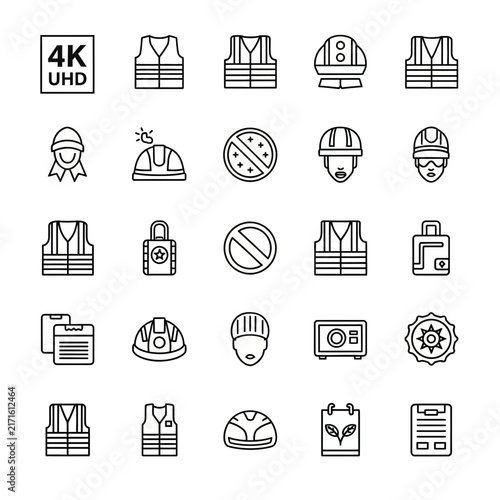 Industrial safety equipment and protection icons