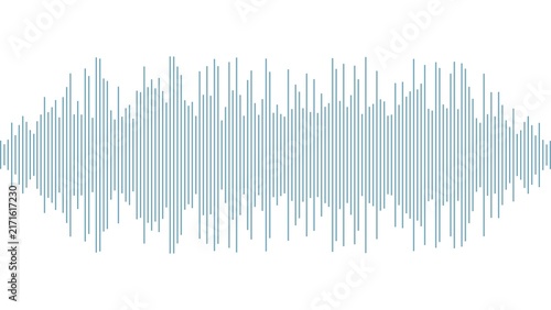 Fotografía Blue sound wave vector isolated on white background