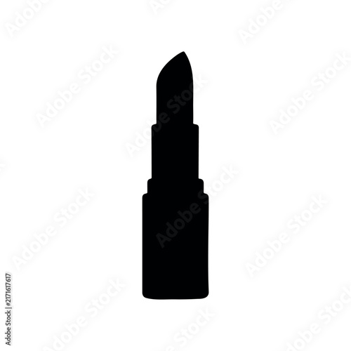 Lipstick silhouette icon vector illustration on white background.