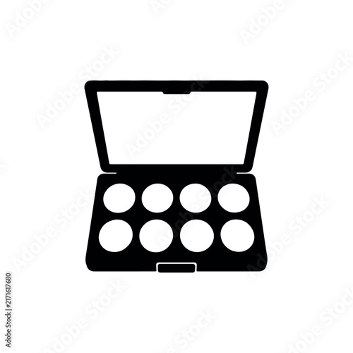 Eyeshadow Palette silhouette icon vector illustration on white background.