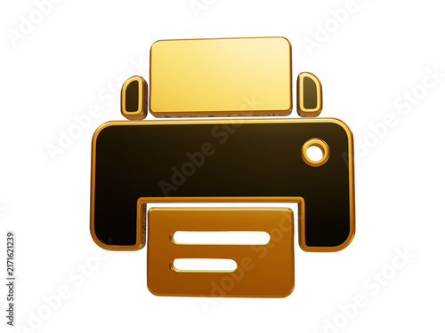 Canvastavla Golden printer icon featuring dark glossy body and metallic gold paper sheet representing premium office gear