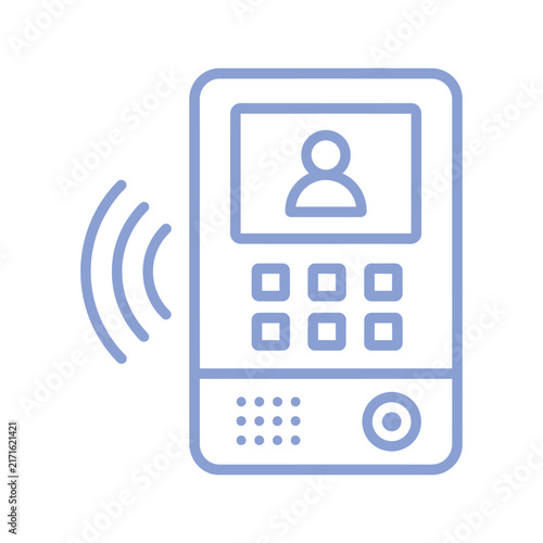 Digital intercom panel with user and signal waves