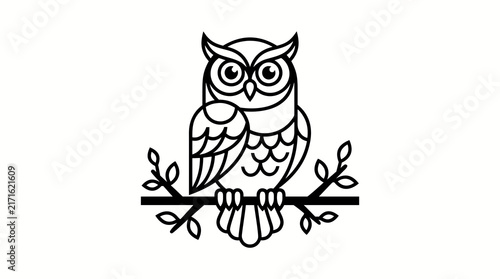 Wise owl wearing a graduation cap sitting on a tree branch vector illustration